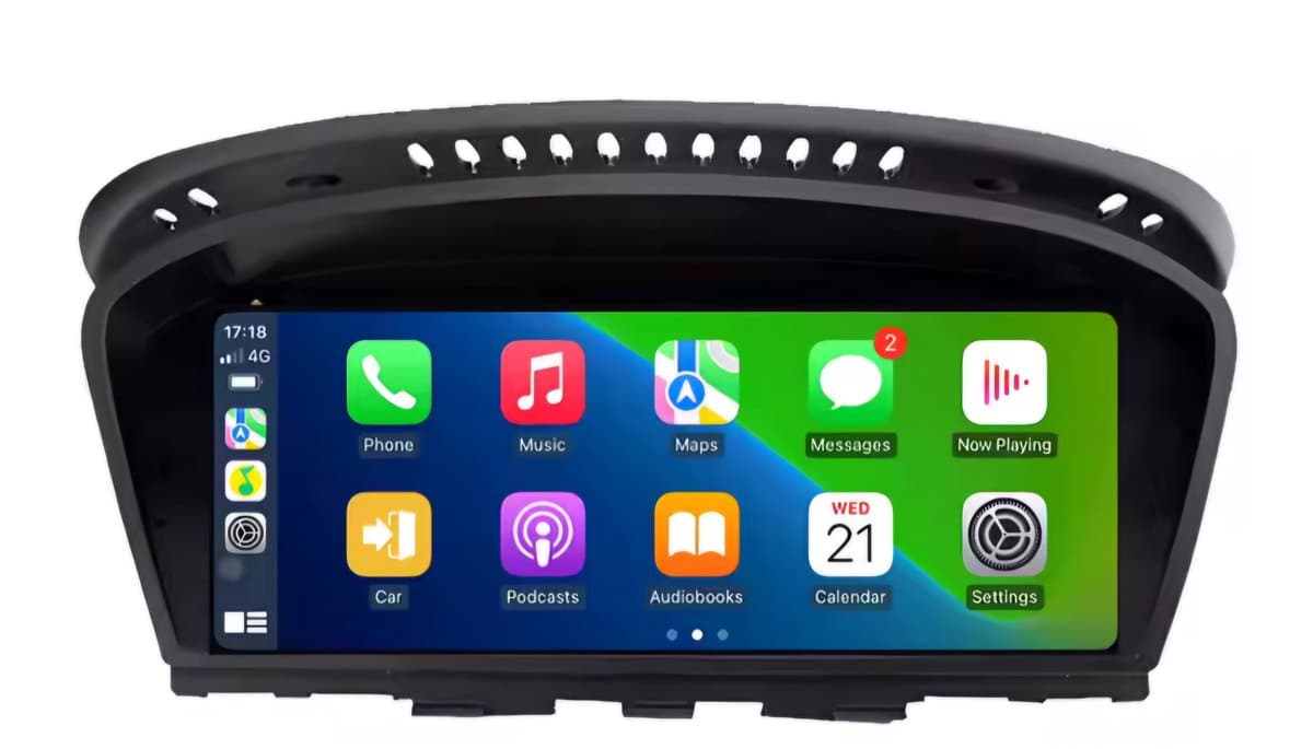 Autoradio met Carplay en Android auto | Geschikt voor Bmw 3, 5 en 6 serie E60 E61 E63 E64 E90 E91 E92 E93 2003-2012 | Radio scherm met Navigatie | 2003 2004 2005 2006 2007 2008 2009 2010 2011 2012 | CCC M5 | Met screencleaner — afbeelding 1