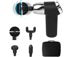 Massagepistool met USB-oplaadfunctie en 4 massagekoppen voor diepe weefselmassage