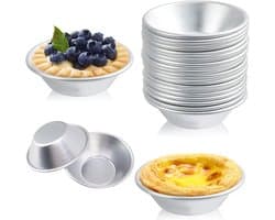 12 Stuks Herbruikbare Aluminium Taartvormen Ronde Mini Vormpjes Voor Jamtaarten En Bakken Geschikt Voor Oven En Airfryer
