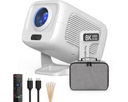 Nexino® Smart Beamer Full HD (15.000 Lumen) - Projector - 8K Support - Android 14.0 - Home Cinema - Wifi & Bluetooth - Geschikt voor IOS en Android - Incl. Opbergtas