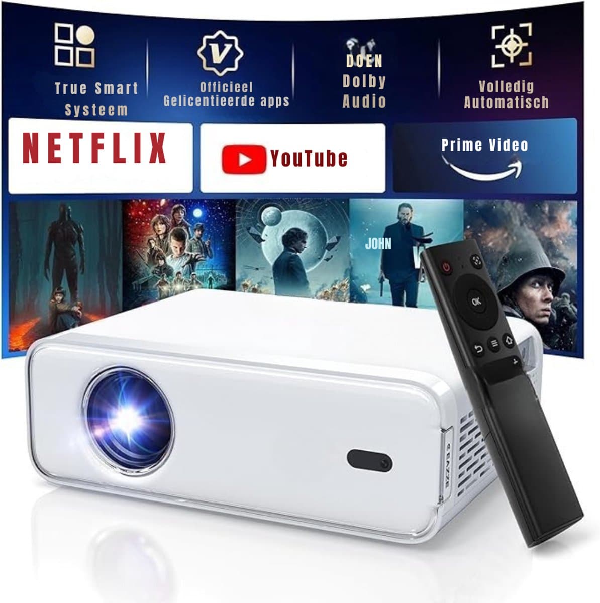 Nexvo® Mini beamers - Projector - Mini beamer - Wit - 18cm x 9cm x 24cm — afbeelding 1
