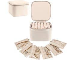 Sieraden Opbergdoos met Spiegel - Wit - Juwelen Organizer