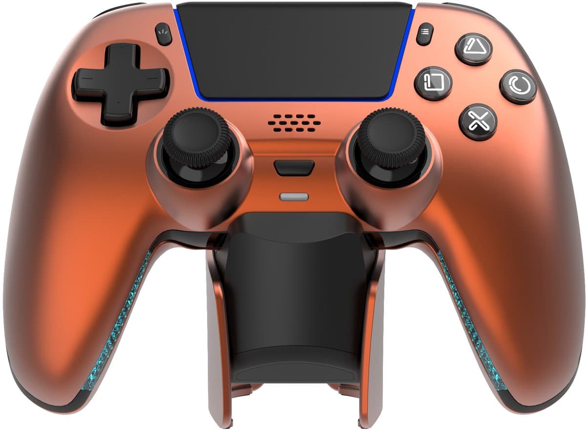 Deltaco Gaming Draadloze Pro Controller + Oplaadstation - Hall-Effect - Oranje/Koper - PS5/PC/Mobile — afbeelding 1