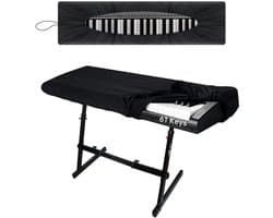 Piano Keyboard Cover Met Trekkoord - 61 Toetsen - Keyboard Beschermhoes - Pianobeschermer - Keyboardbeschermer - Stof Hoes -Stof Hoes Muziekinstrumenten - Beschermhoes Instrument - Keyboardhoes - Zwart