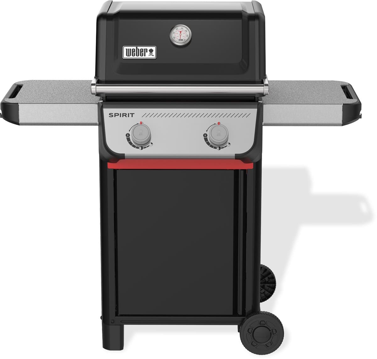 Weber Spirit E-210 - Gasbarbecue - Zwart - 2 Branders met 7,8 kW vermogen - Porselein geëmailleerde gietijzeren grillrooster - 2 Zijtafels - 2 Duurzame wielen - Kast met deur — afbeelding 1