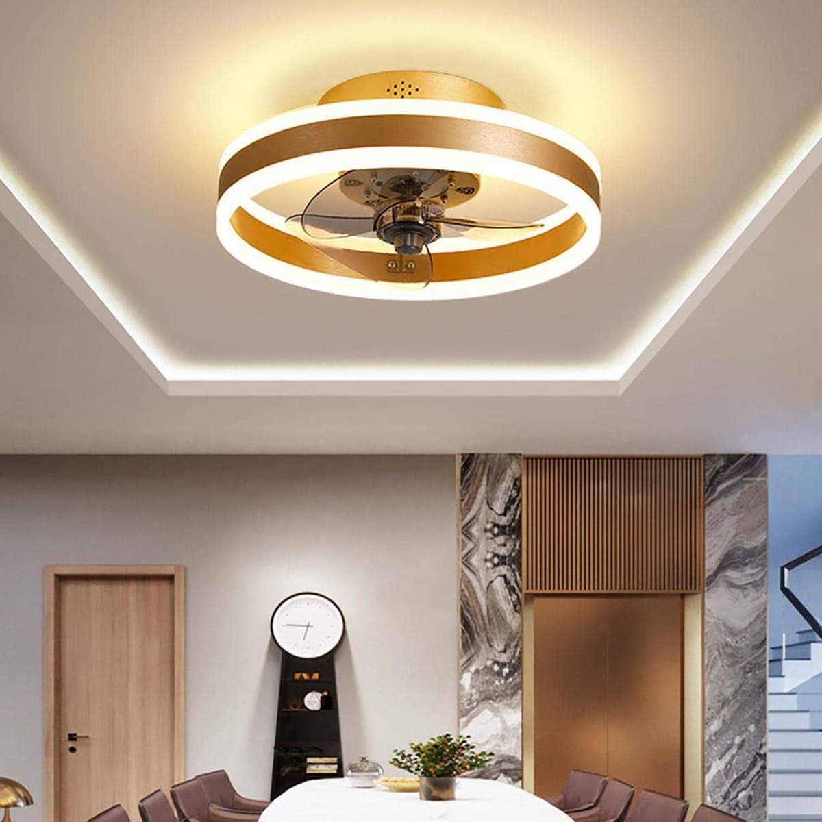 Plafondventilator met Verlichting en Afstandsbediening - Dimbare LED - 6 Snelheden - Stille Zolder/Slaapkamer Ventilator — afbeelding 1