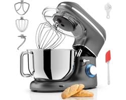 RONN® Mixer met mengkom - Mixer - Mixer met mengkom keukenmachine - Zilver/ Zwart - 22cm x 35cm x 30cm