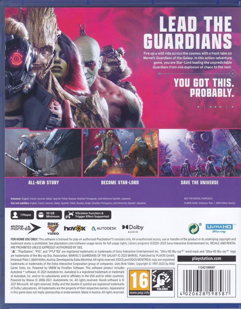 Marvel Guardians Of The Galaxy - PS5 — afbeelding 1