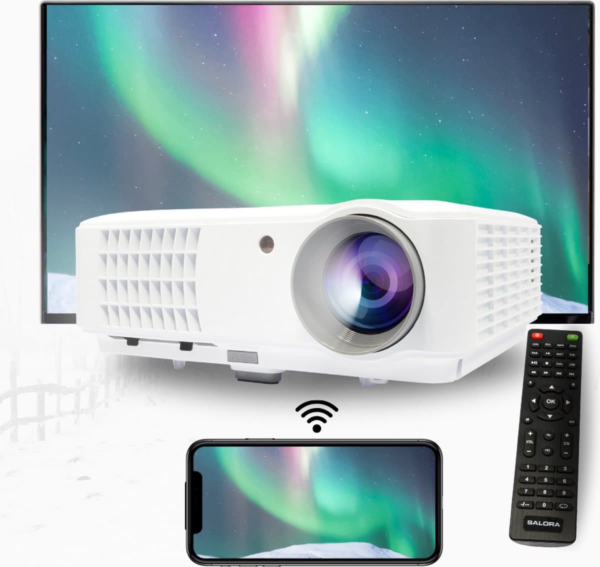 Salora 58BHD2500 LED beamer met TV tuner, HDMI en USB aansluiting — afbeelding 1