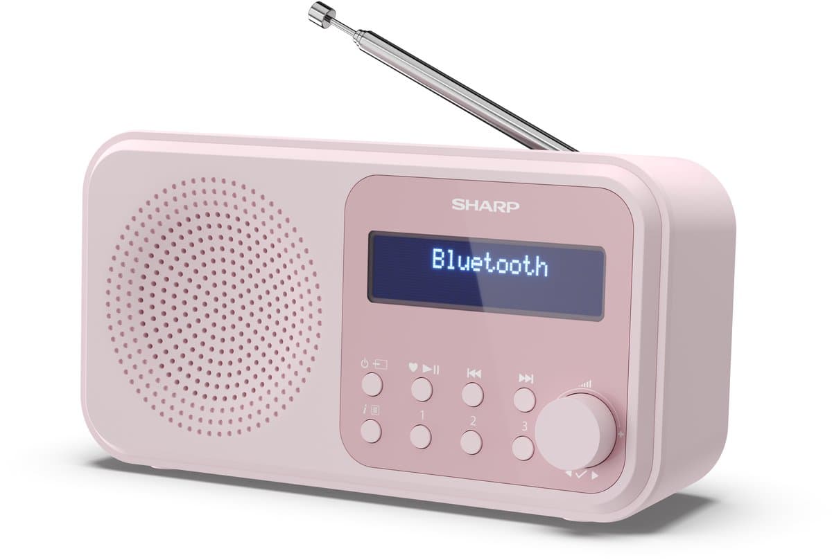 Sharp DR-P420 ROZE draagbare radio met klok — afbeelding 1