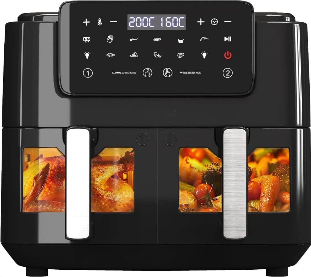 Thuys – Heteluchtfriteuse XXL 9L 2 Laden LED – 2400W – Zwart — afbeelding 1