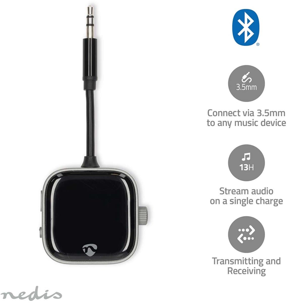 Nedis Bluetooth Transmitter & Receiver - Bluetooth Zender - Bluetooth Ontvanger - AUX — afbeelding 1