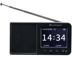 Soundmaster DAB175SW, DAB+ radio met bluetooth, kleurendisplay en oplaadbare batterij