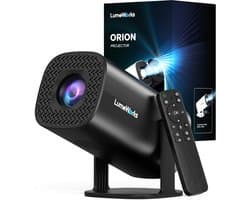 LumeWorks Orion Pro Mini Beamer Editie 2025 - Projector - 4K Support - Geschikt voor IOS en Android - Android 11 - Draagbaar - Thuisbioscoop - Zwart
