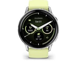 Garmin Venu 4 - Multisport smartwach - 45 mm - AMOLED - Zilverkleurig/citroen