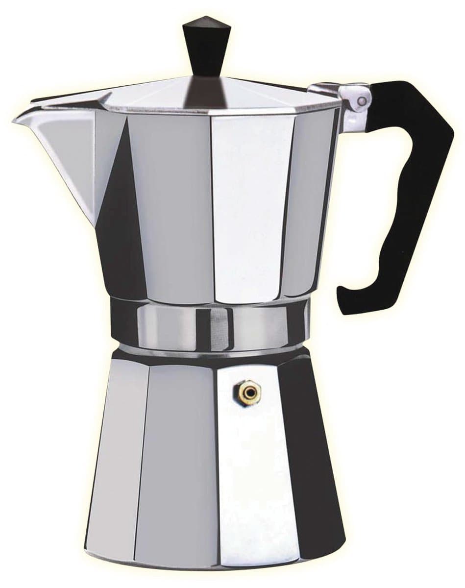 Floria Moka Pot Percolator 6-kops – Espressopot Aluminium – 6 cups – Voor Gas & Elektrisch Fornuis – Zilver — afbeelding 1