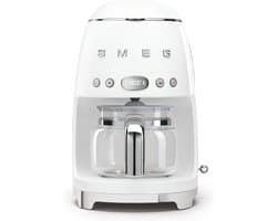 SMEG DCF02WHEU Filterkoffiemachine - Koffiezetapparaat - 10 Koppen - Warmhoudfunctie 40 min - Aroma Instelling - Programmeerbare Startfunctie - 50’s Style - Wit