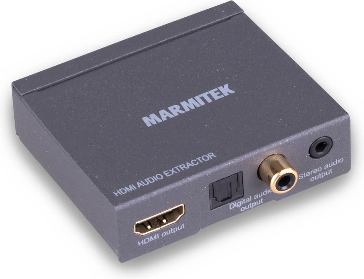 Marmitek Connect AE14 HDMI Audio Extractor - HDMI converter naar audio - 4K 30Hz - ARC - Optisch en analoog — afbeelding 1