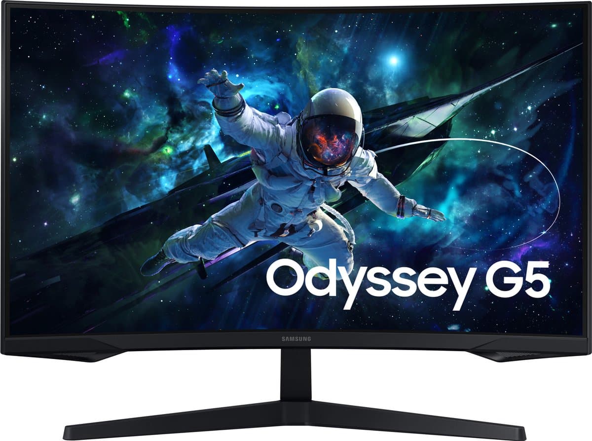 Samsung Odyssey G5 G55C - OHD-monitor 32" - 2560 x 1440 @ 165 Hz - VA - 300 cdm² - 1ms - 16:9 - 1x HDMI, 1x DisplayPort - zwart — afbeelding 1