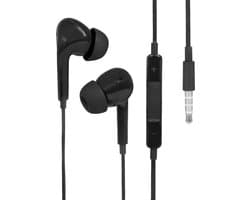 Nuvance Oortjes met Draad - 3.5mm Jack Aansluiting - Oordopjes met Draad - In-Ear Oortjes met Draad en Microfoon - Zwart