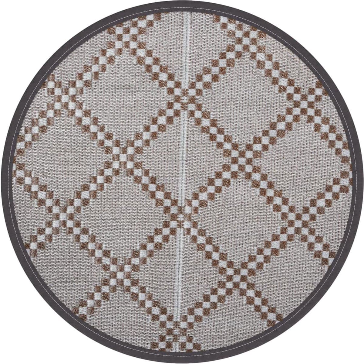 vidaXL - Buitenkleed - ARAKIL - Ø160 - cm - polypropeen - bruin — afbeelding 1