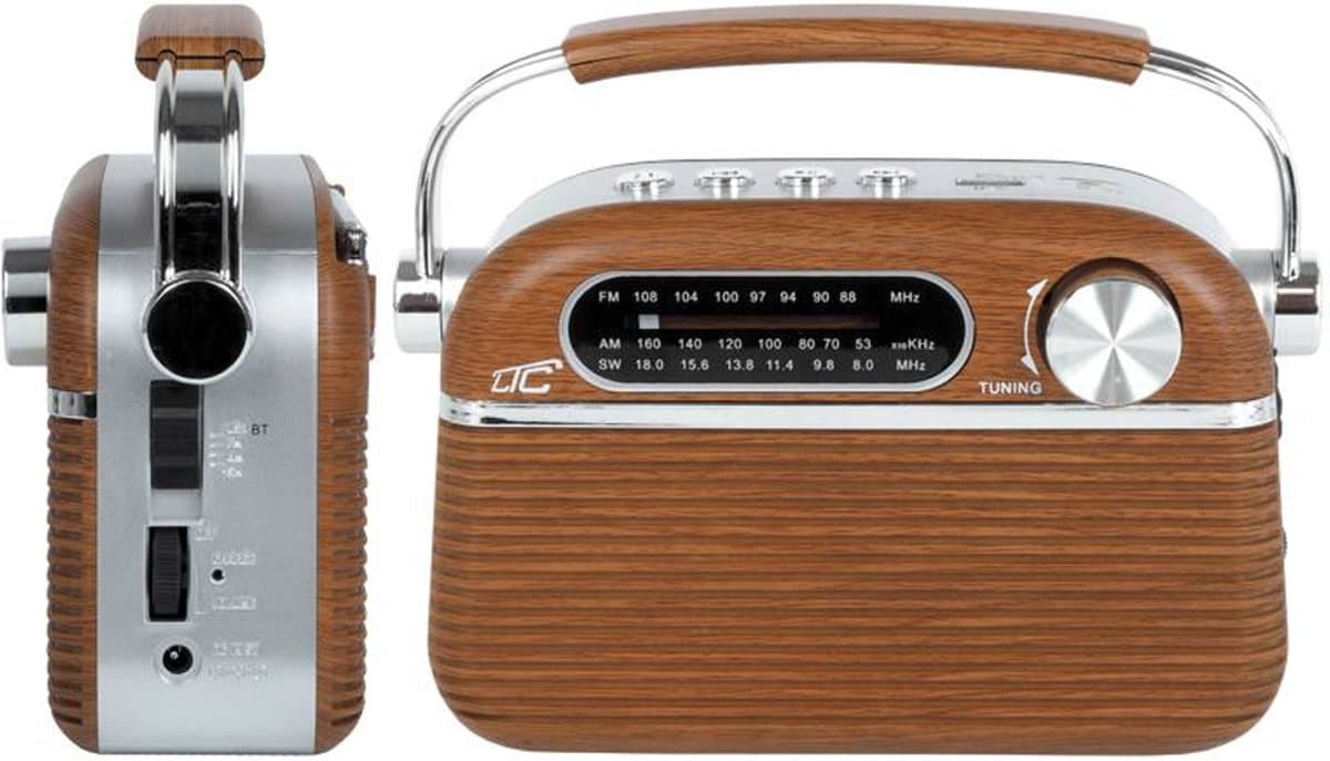 LTC - Radio - Retro Nida-radio - Draagbare BT USB MP3 - BLUETOOTH AM / FM / MP3 / USB / SD — afbeelding 1