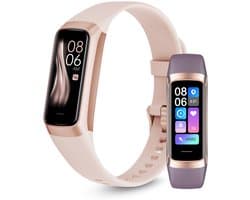 Siltcon® Vitéa Stappenteller Horloge - Activity Tracker - Hartslagmeter – Bloeddrukmeter - Slaapmonitor - Saturatiemeter – Sporthorloge – Smartwatch Dames, Heren & Kinderen - Geschikt voor iOS/Android - RVS - Elke pols - Incl. 2 Bandjes