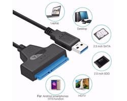 USB 3.0 naar SATA-adapter voor externe 2,5-inch SSD