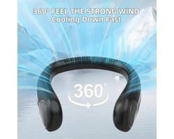 Draagbare Nekventilator met LED-display en 4 Snelheden - Handsfree Bladloze Koelventilator