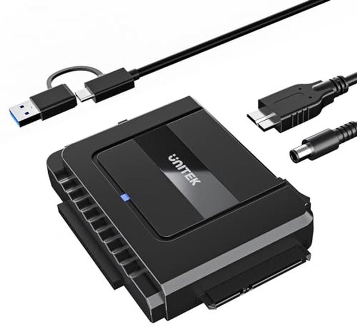 SATA naar USB harde schijf adapter - Externe lezer voor 2,5/3,5 inch HDD/SSD met USB C datakabel — afbeelding 1