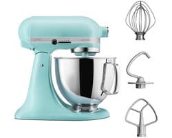 KitchenAid Artisan 5KSM125EMI - Keukenmachine - 4,8 L - Mineraalwater Blauw - 3 menghaken
