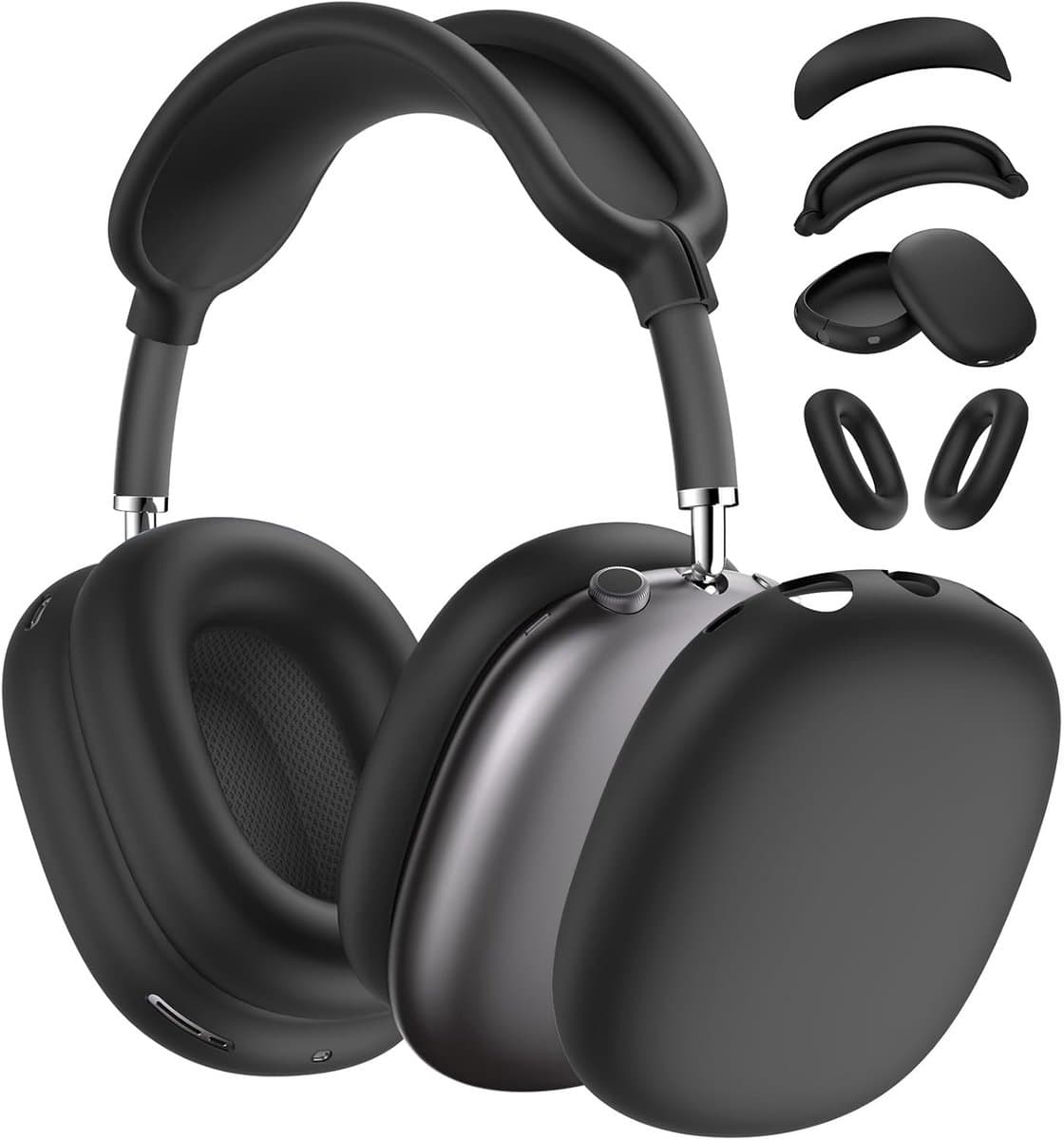 4-in-1 Siliconen Beschermhoes Set voor Hoofdtelefoon - Krasbestendig Accessoirepakket — afbeelding 1