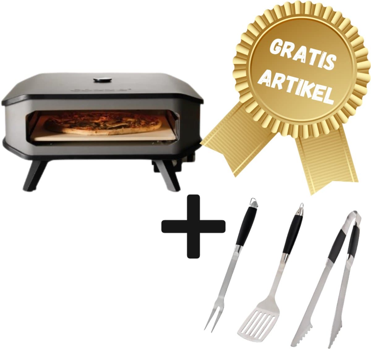 Cozze 17 inch gas pizza oven - Ø 42 cm - met thermometer en pizzasteen -verloop niet meegeleverd — afbeelding 1