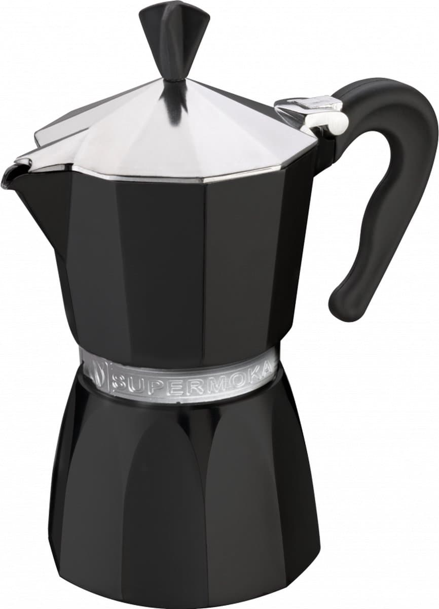 Supermoka Percolator Zwart - 6 kops - 300ml — afbeelding 1