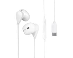 Nuvance Oortjes met Draad - USB-C Aansluiting - In-Ear Oordopjes met Draad - Bedrade Oortjes - Oortjes met Draad en Microfoon - Wit