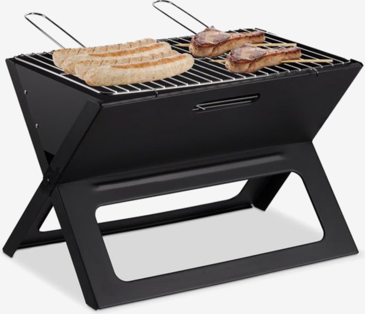 Draagbare opvouwbare barbecue -BBQ-Houtskoolbarbecue — afbeelding 1