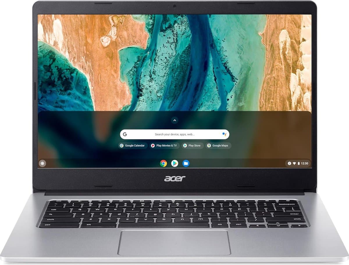 Acer Chromebook 314 (CB314-2H-K17E) Laptop | 14" HD Display | MediaTek Octa-Core ARM Cortex A73/A53 (MT8183) | 4 GB RAM | 64 GB eMMC | Mali-G72 MP3 GPU | Google ChromeOS | Zilver — afbeelding 1