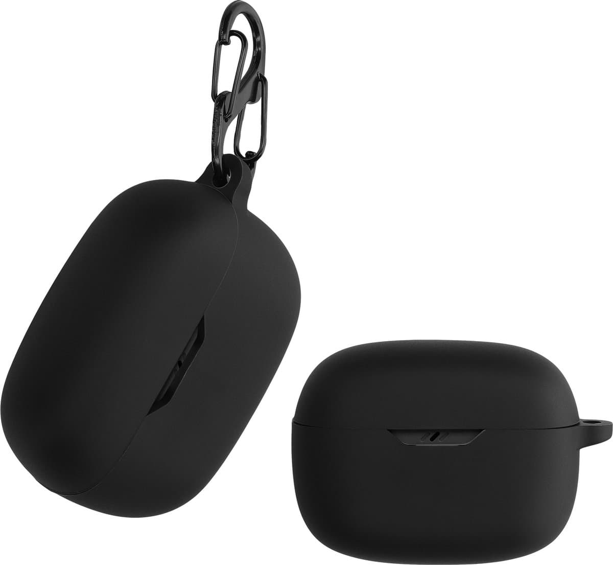 kwmobile Hoes geschikt voor JBL Wave Beam / Beam 2 / Wave 200TWS - Siliconen cover voor oordopjes in zwart — afbeelding 1