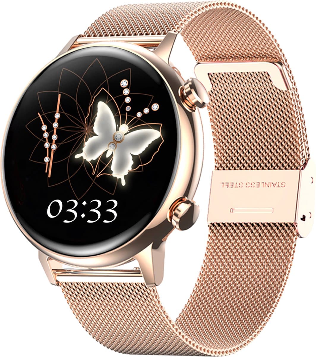 Bizoule Smartwatch Divina - Smartwatch Dames Rosé-Goud - 40mm - 1,1 AMOLED Touchscreen - Horloge met Belfunctie - Bloeddrukmeter - Stappenteller - Android en iOS — afbeelding 1