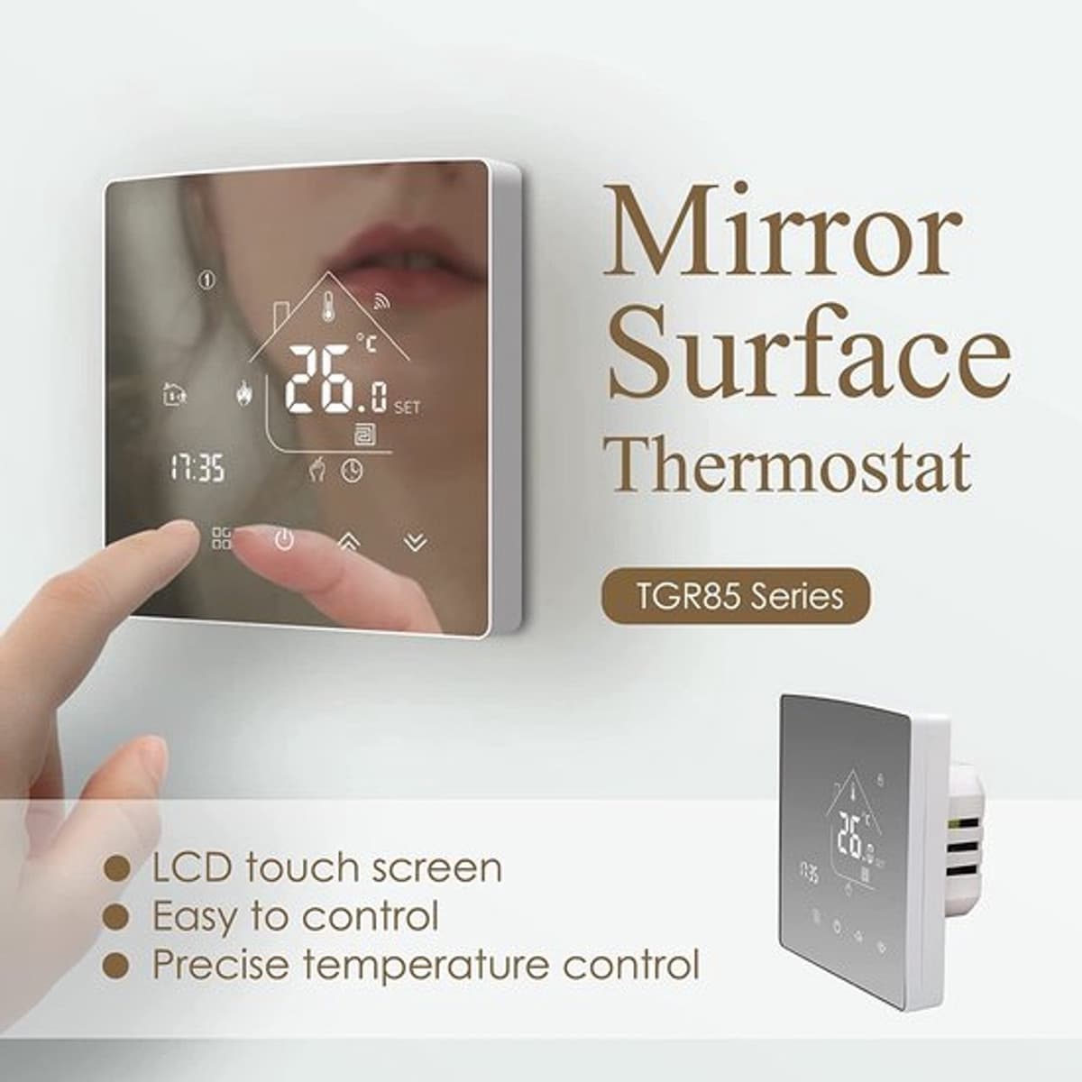 WIFI Verwarmingsthermostaat, Slimme Thermostaat Touchscreen Verwarmingsthermostaat Kamerthermostaat Intelligente voor Gasboiler Vloerverwarming Compatibel Google — afbeelding 1