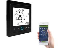 Wifi Thermostaat - Temperatuurregelaar Vloerverwarming - Energie Besparen - Spraakbesturing Compatibel - 16A - Zwart