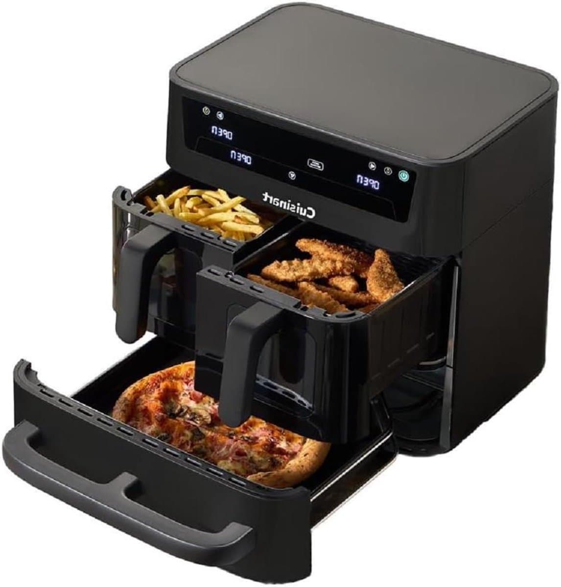 Luchtfriteuse 132L - Heteluchtfriteuse Airfryer - Gezond Koken - Tri-zone Technologie - 136 Liter - Zwart — afbeelding 1