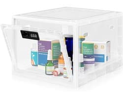 Thijox - Transparante Afsluitbare Doos met Cijferslot, Veiligheidsbox voor Medicijnen, Mobiele Telefoon, Snacks, Stapelbare Opbergdoos voor Koelkast (