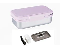 Lekvrije RVS Lunchtrommel met Vakken - Magnetronbestendige Broodtrommel 800ml