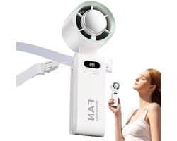 Draagbare Handventilator - USB Windmachine - Koel Blijven - Instelbare Snelheden - 177 cm - Wit
