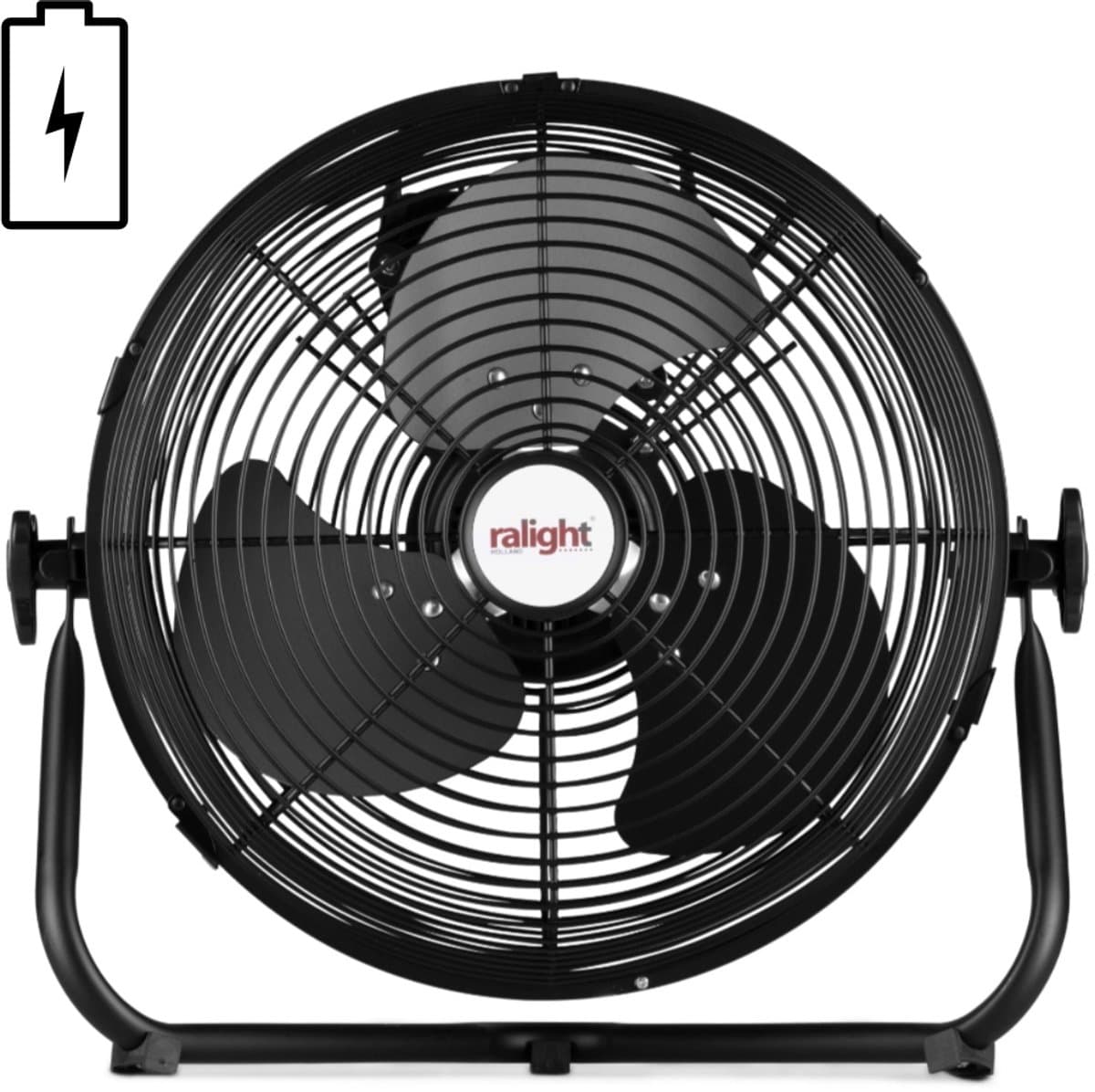 Vloerventilator ø30cm 12W 6600mHa accu zwart — afbeelding 1