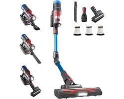 Draadloze Steelstofzuiger - Accu Stofzuiger - Streeploos Schoonmaken - HEPA Filtratie - 60 Minuten Looptijd - Blauw