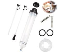 Afzuigspuit 500cc - 8-delig set met verlengslang - voor olieafzuiging in auto en grasmaaier - ShopVlot