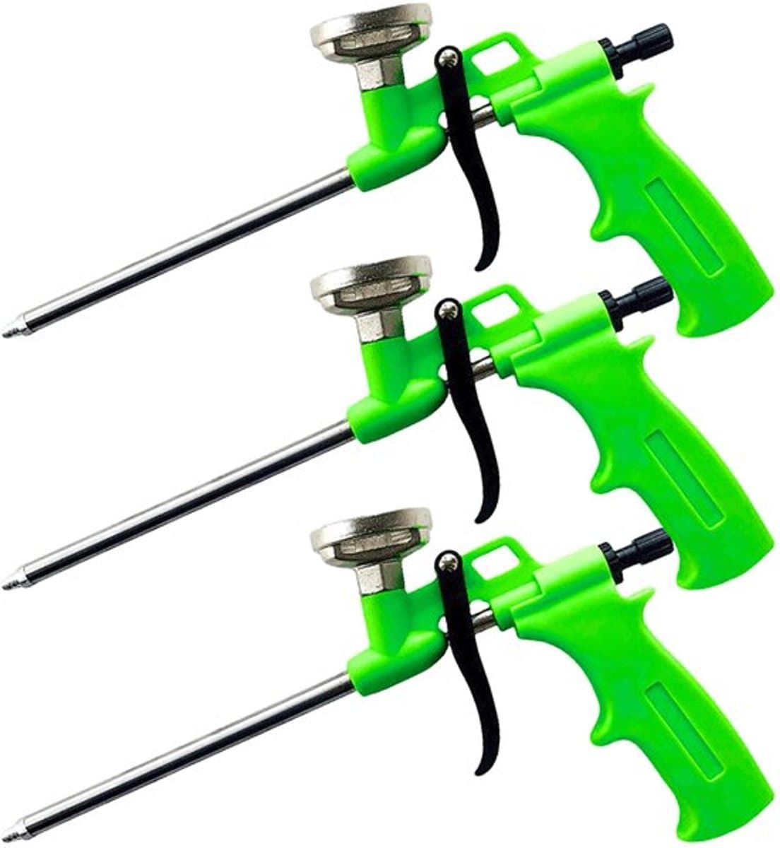 3 stuks PU-schuimpistool: metalen constructieschuimpistool, constructieschuimpistool, schuimpistool voor vullen en afdichten, PU-schuimpistool voor thuis en op kantoor — afbeelding 1