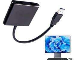 USB naar HD adapter - Display converter - Scherm uitbreiden - Plug and play - 1080p resolutie - Zwart